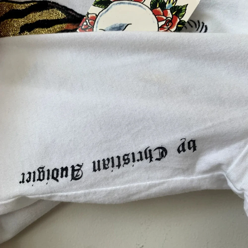 Ed Hardy White Tiger Graphic Tee - Picture 2 of 14